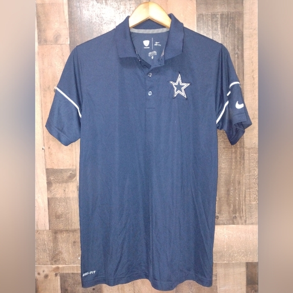 DALLAS COWBOYS Nike NFL Training Dri-Fit Polo Shirt Blue Men’s Size Medium - Picture 1 of 5